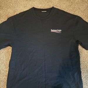 Balenciaga Oversized Logo - Embroidered Cotton-Jersey Tee